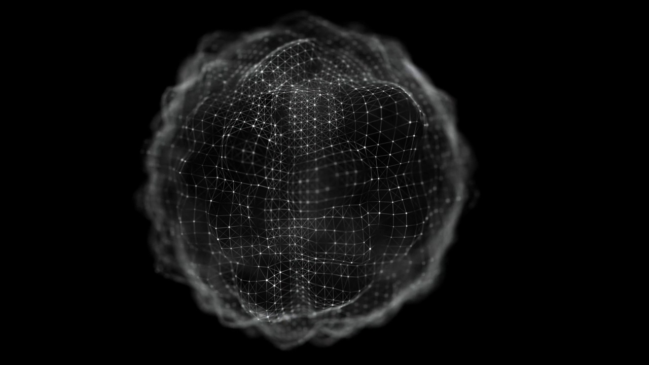 由点和线组成的球体。网络连接结构。大数据可视化。3 d渲染。视频素材