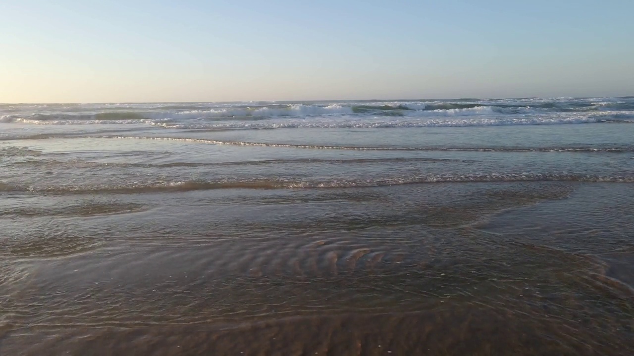 飞过海浪到达海滩视频素材