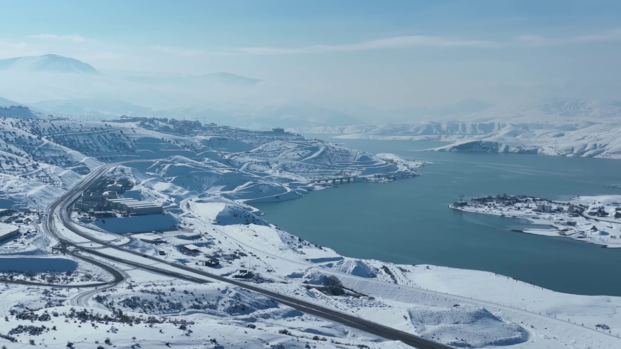 雪域河景观全景视频素材