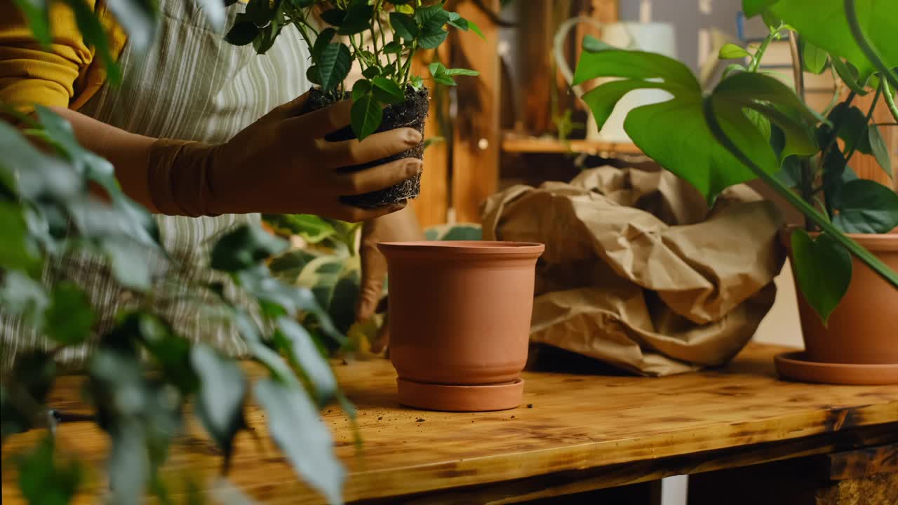 女性手移植迷你玫瑰视频素材