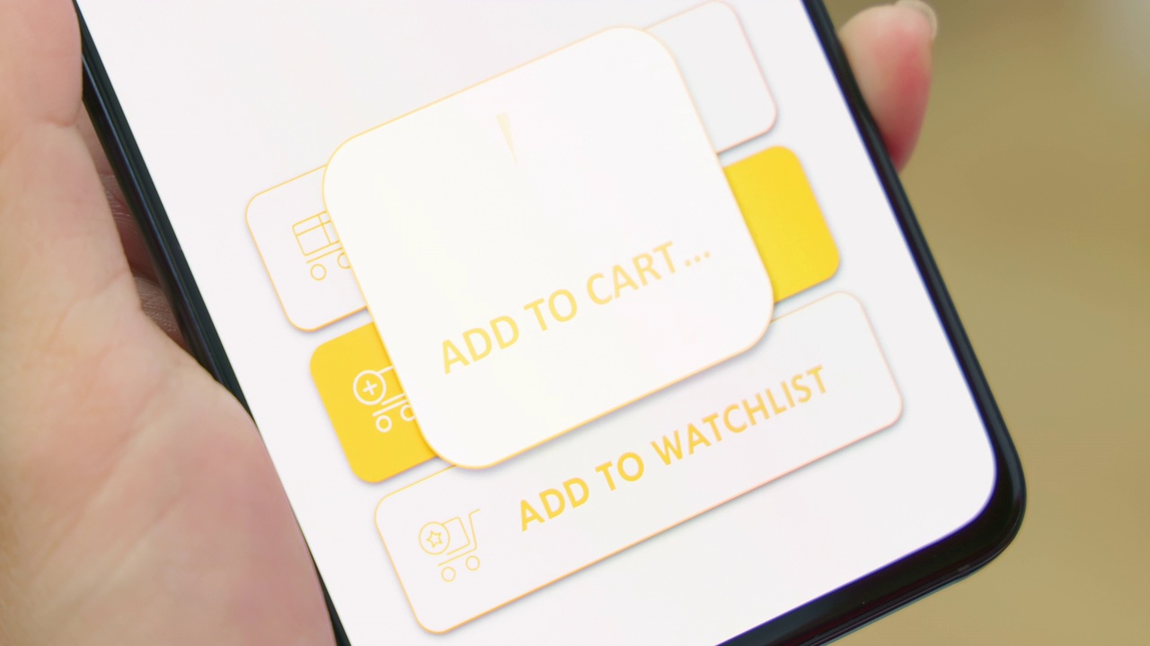 按“添加到购物车”按钮视频素材