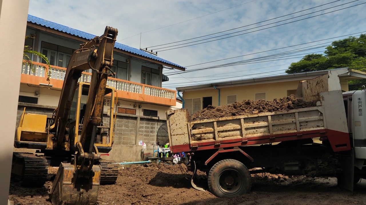 泰国的建筑工地工作视频素材