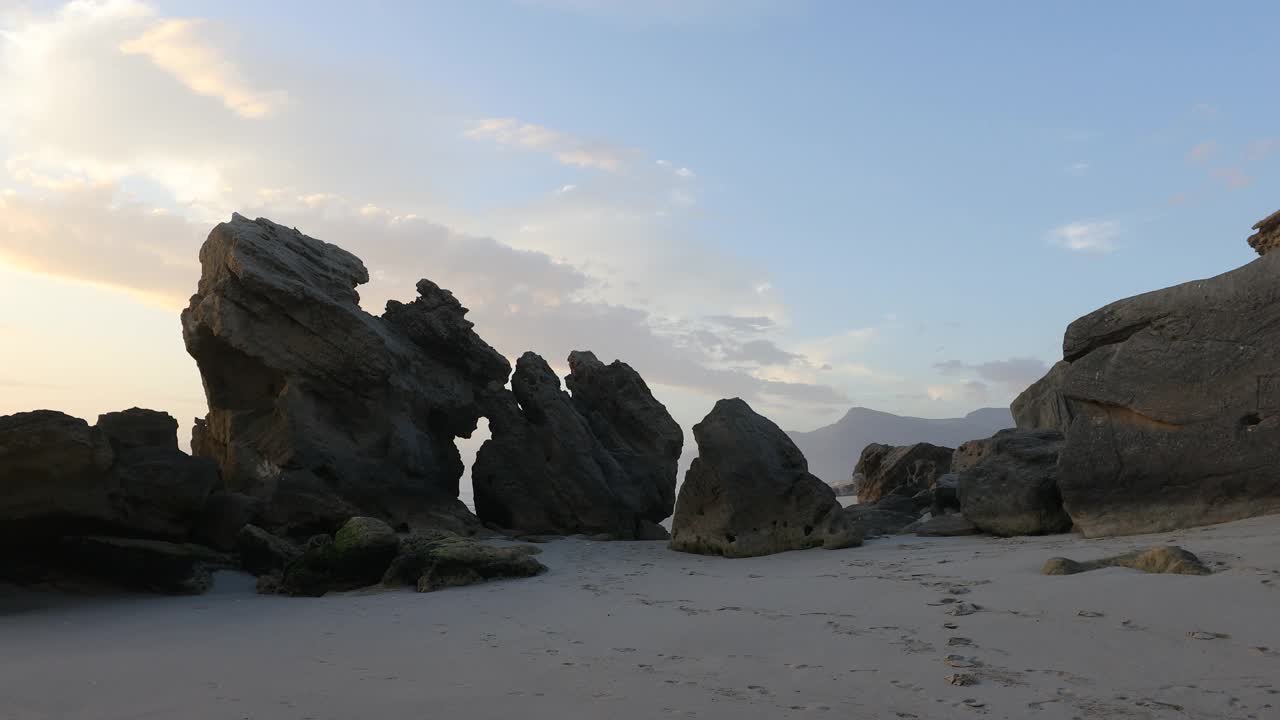 岩石海岸，沃克湾自然保护区视频素材