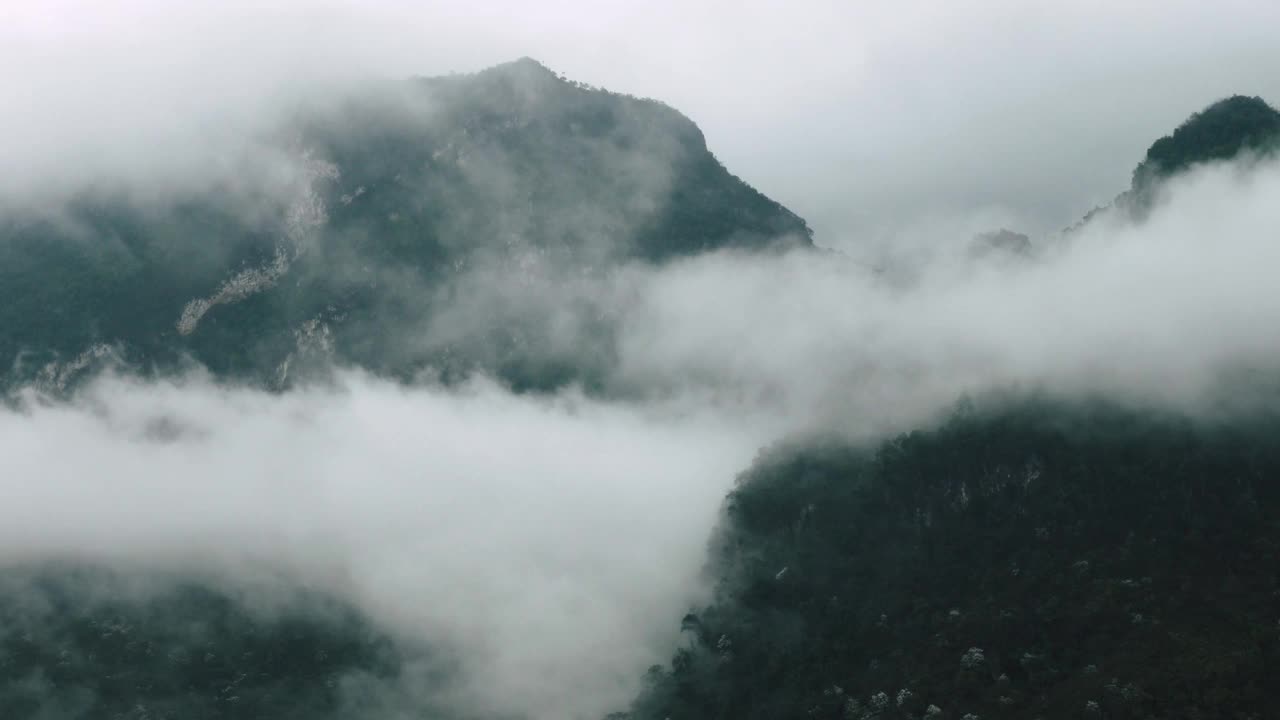 云雾笼罩着江道区的高山。泰国北部清迈省视频素材