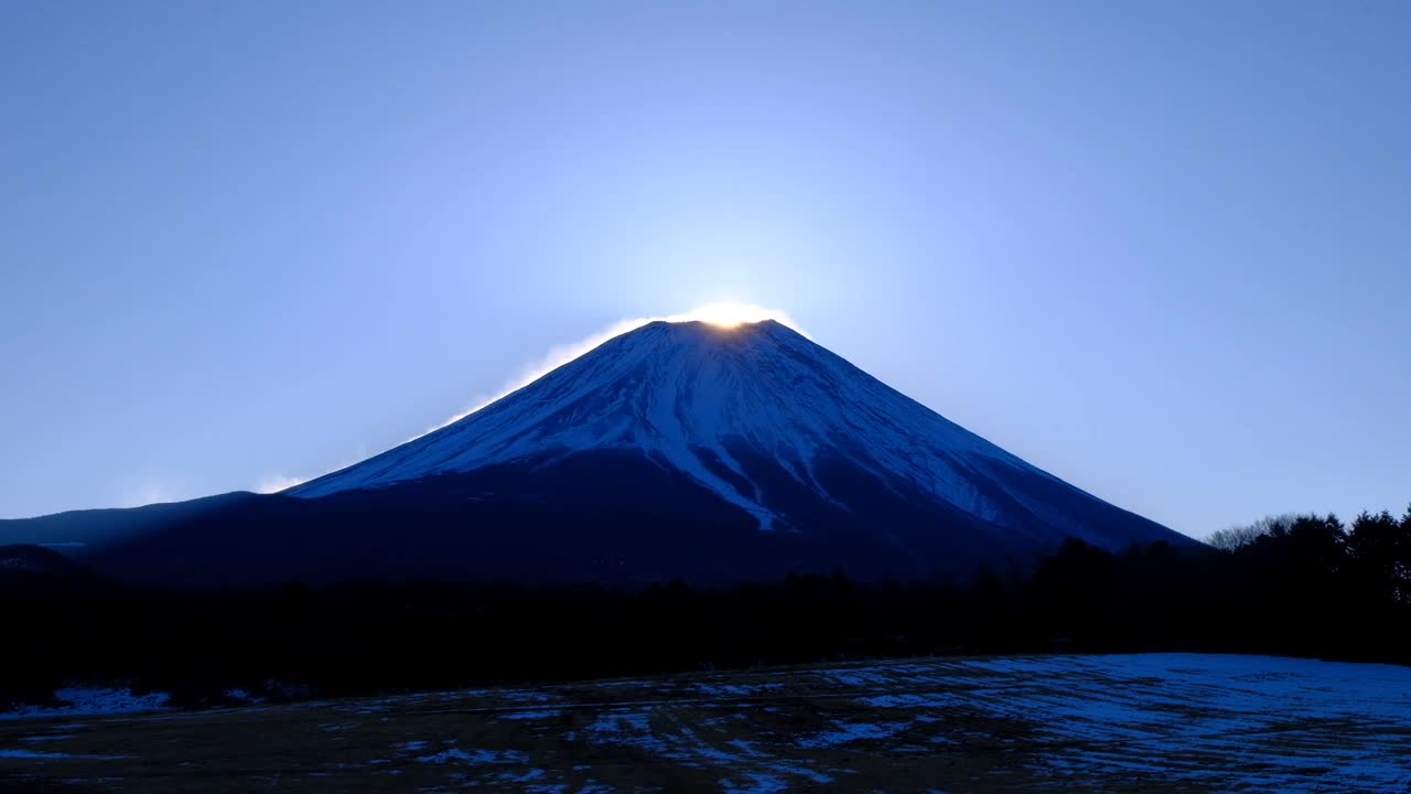 富士山的日出钻石山视频素材