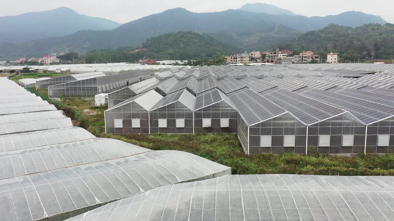 蔬菜种植基地和光伏电站视频素材