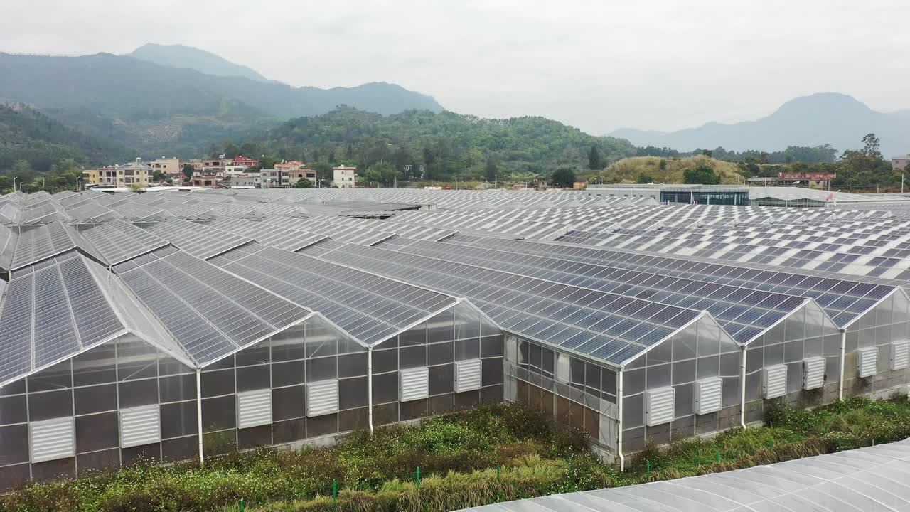 蔬菜种植基地和光伏电站视频下载