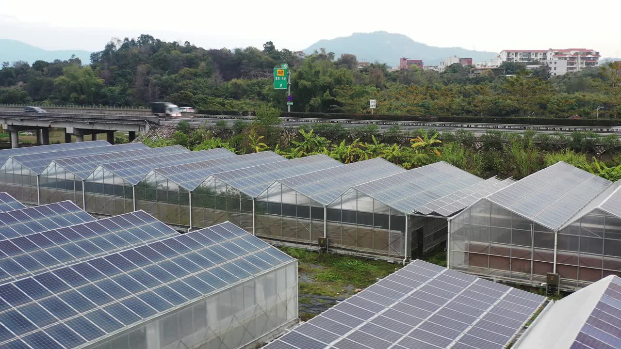 蔬菜种植基地和光伏电站视频素材