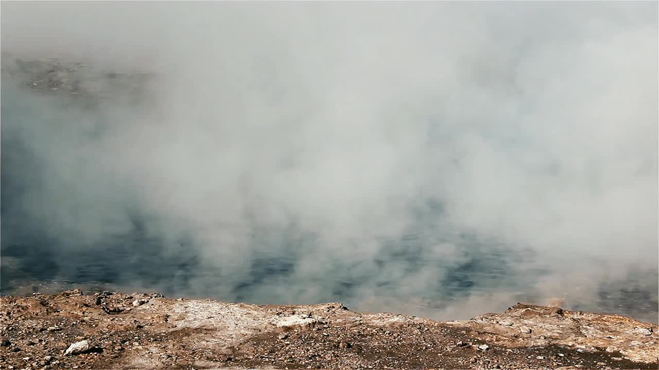 El atio间歇泉地热能区，安第斯山脉，阿塔卡马，智利。视频素材