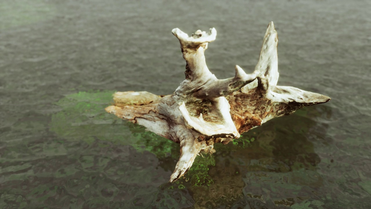 死树的树枝和树干在海里视频素材