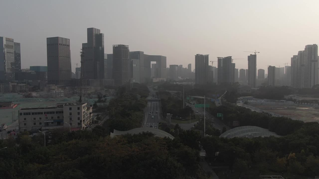 空气污染、城镇的风景视频素材