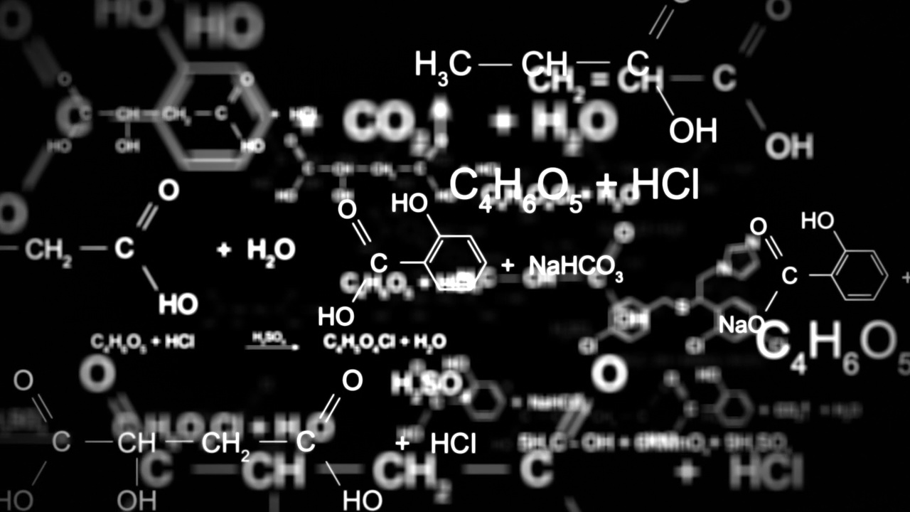 抽象的移动化学公式动画视频素材