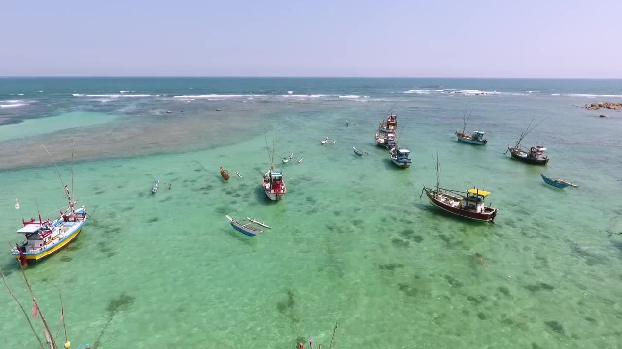 印度和斯里兰卡海岸外的印度洋美景。你的视频素材视频素材