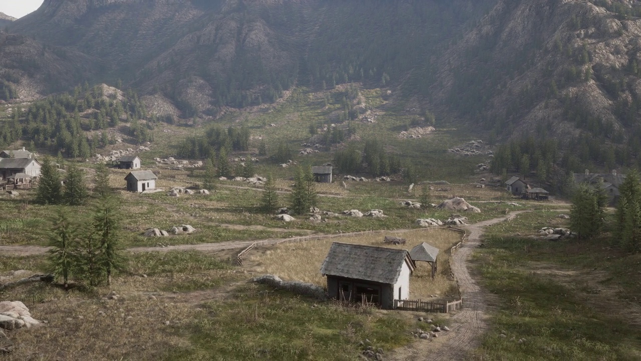 位于奥地利阿尔卑斯山脉旁的著名山村视频素材