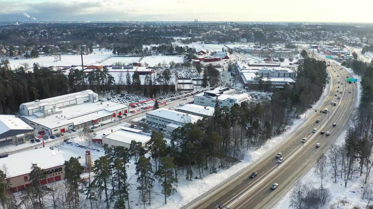 斯德哥尔摩的高速公路。视频素材