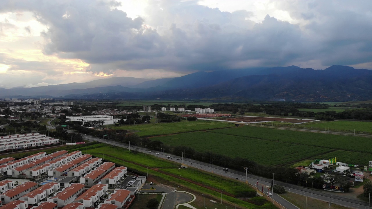 Jamundi, Valle del caca，哥伦比亚空中观景。视频素材