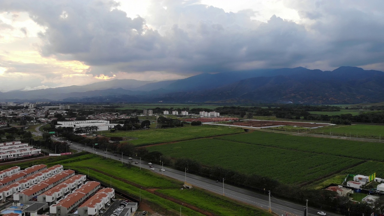 Jamundi, Valle del caca，哥伦比亚空中观景。视频素材