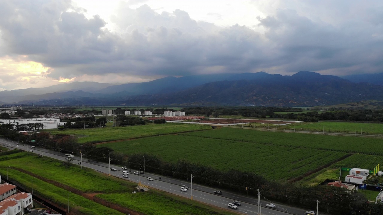 Jamundi, Valle del caca，哥伦比亚空中观景。视频素材