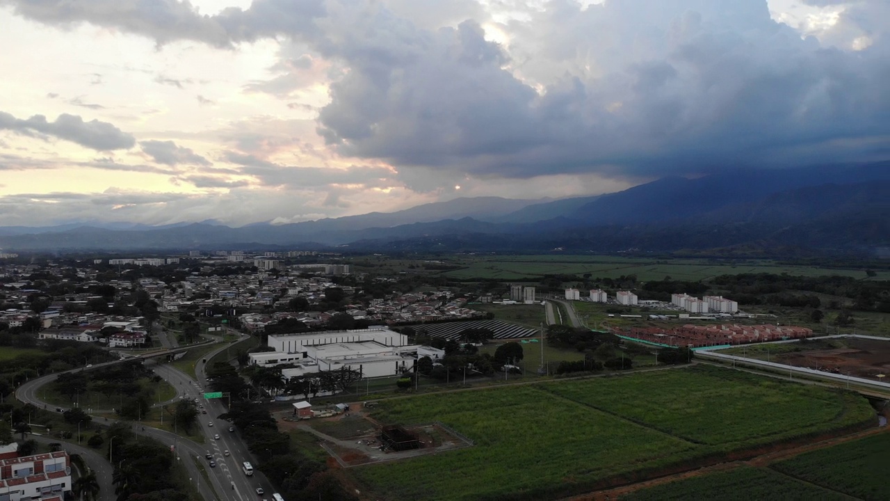 Jamundi, Valle del caca，哥伦比亚空中观景。视频素材