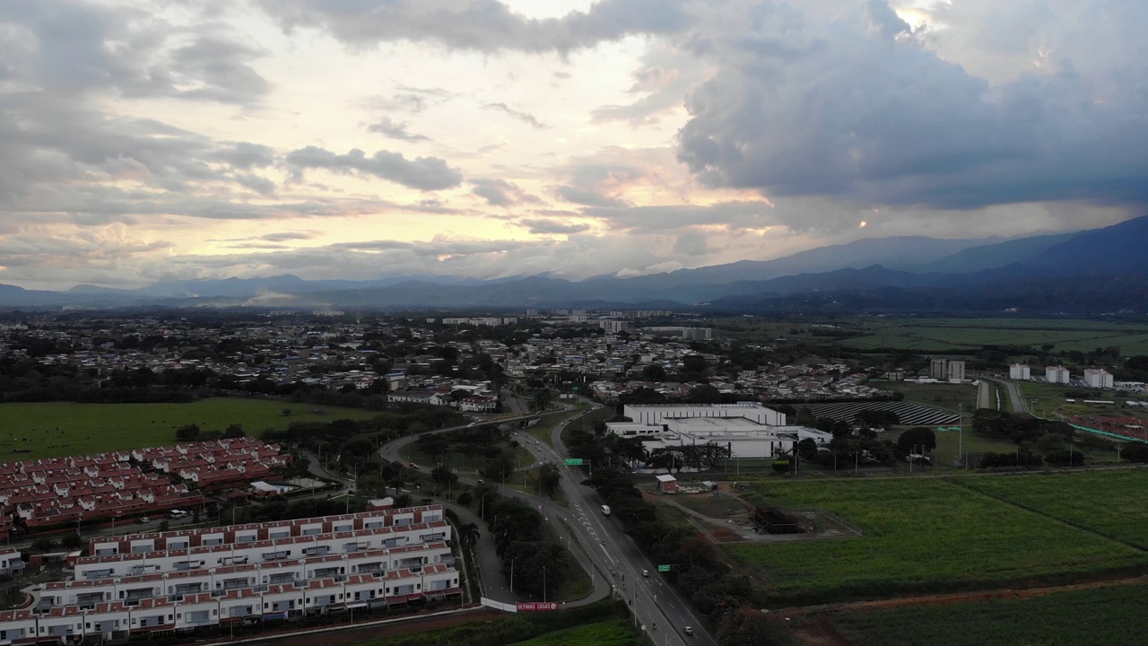 Jamundi, Valle del caca，哥伦比亚空中观景。视频素材