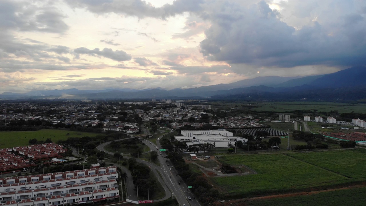 Jamundi, Valle del caca，哥伦比亚空中观景。视频素材