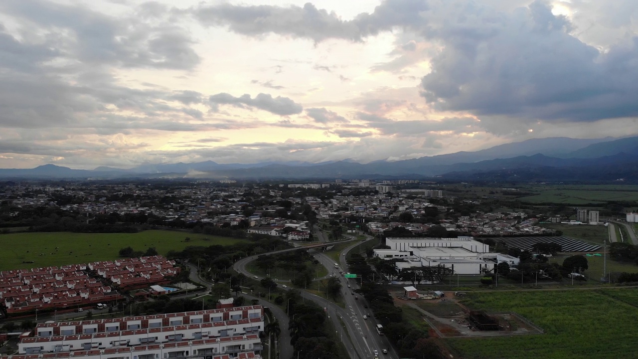 Jamundi, Valle del caca，哥伦比亚空中观景。视频素材