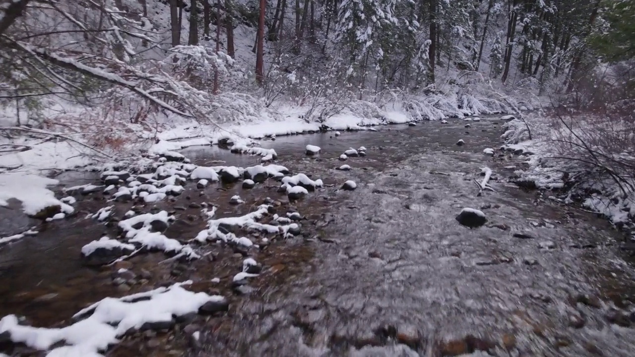 雪河无人机镜头4K视频素材