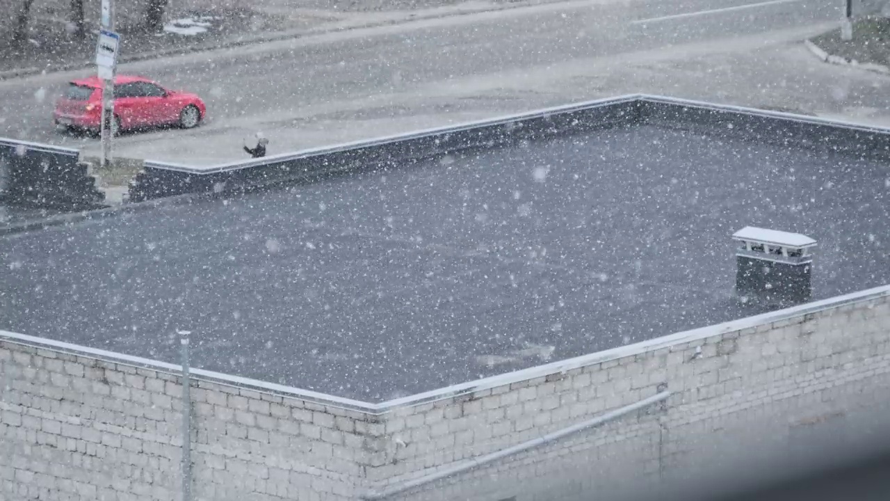 街上的大雪，暴风雪，暴风雪视频素材