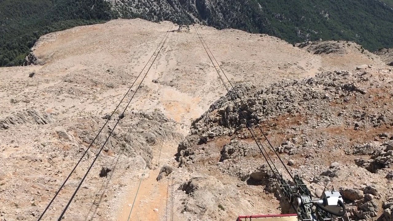 缆车的小木屋位于山上。登山用旅游车。4k高清视频视频素材