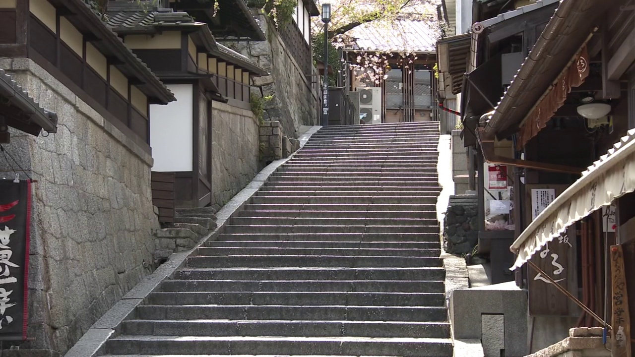 空的Sanneizaka附近清水村，京都，日本视频素材