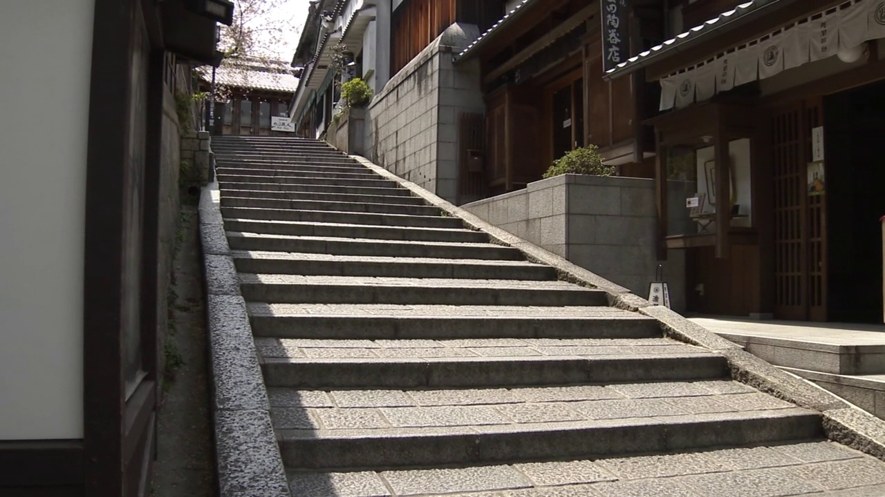 空的Sanneizaka附近清水村，京都，日本视频素材