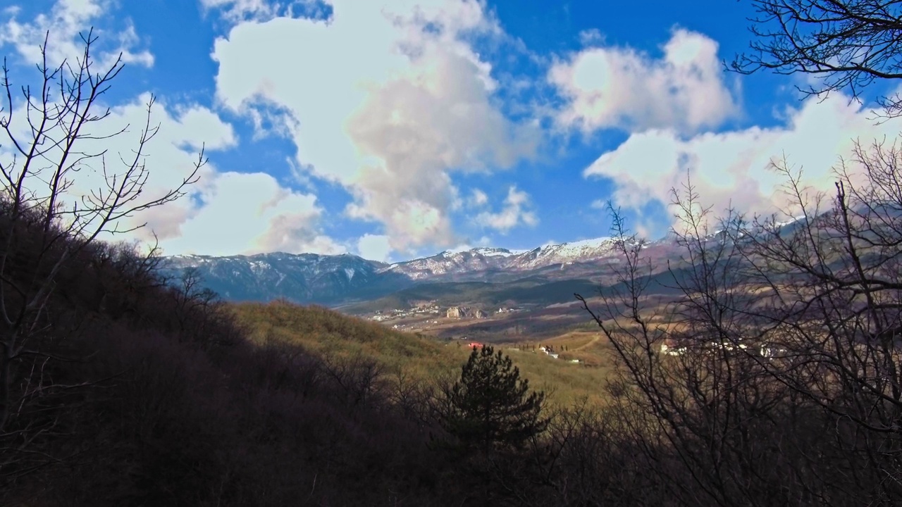 从森林俯瞰山景视频素材