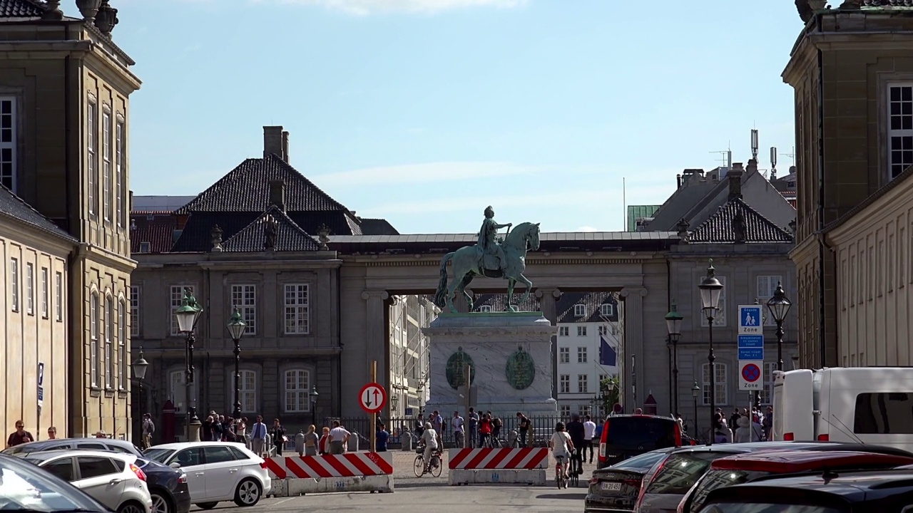 Amalienborg。丹麦王国官邸。哥本哈根。丹麦。视频素材