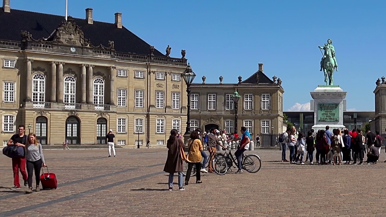 Amalienborg。丹麦王国官邸。哥本哈根。丹麦。视频素材