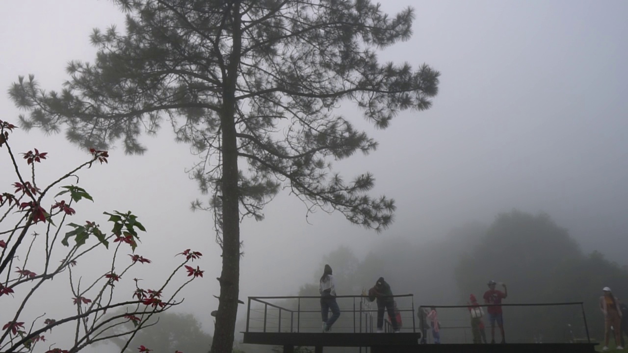 在大多数云上的山景视频素材