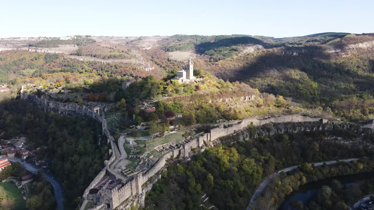 保加利亚第二帝国中世纪要塞Tsarevets的首都遗址，Veliko Tarnovo，保加利亚视频素材