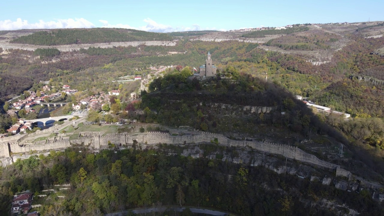 保加利亚第二帝国中世纪要塞Tsarevets的首都遗址，Veliko Tarnovo，保加利亚视频素材