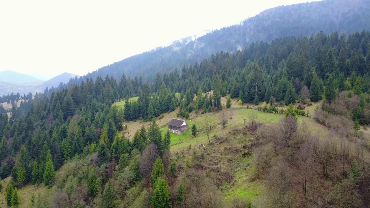 自然在山区，风景优美，美丽的山景，喀尔巴阡山脉视频素材