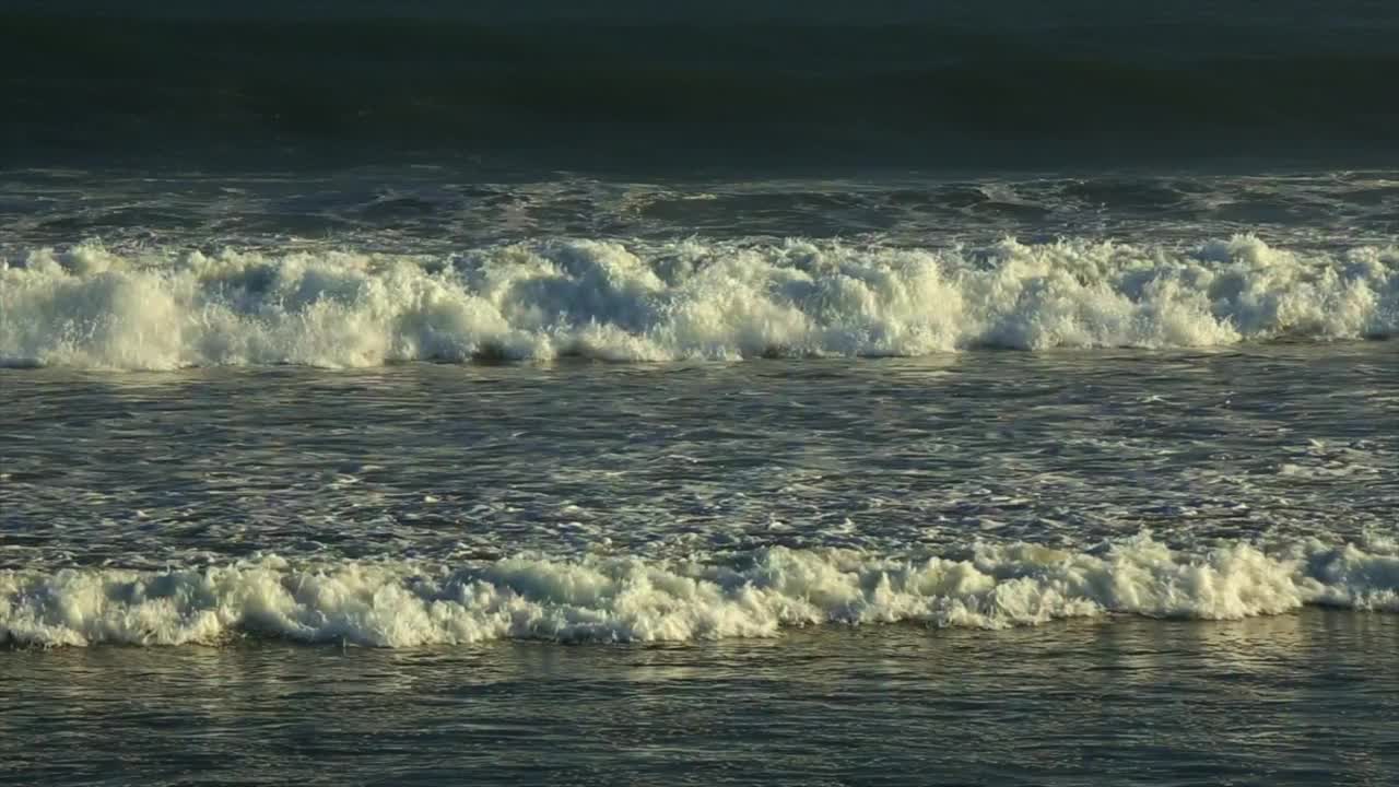 加利福尼亚太平洋文图拉码头附近的海浪视频素材