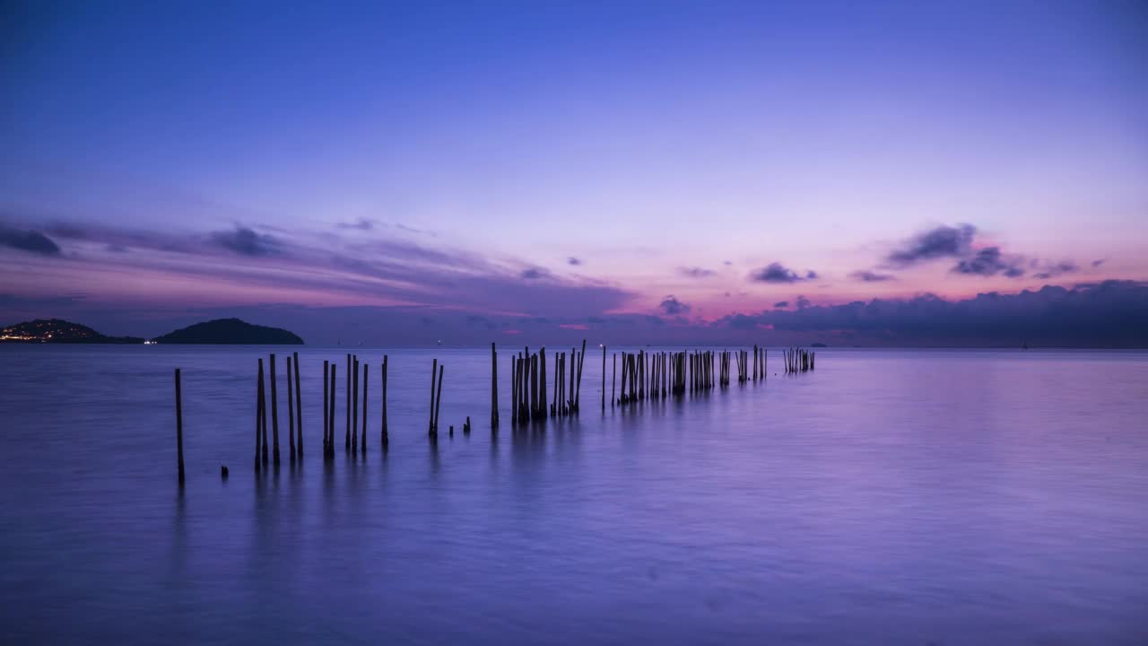 日落在海面上时间流逝视频素材