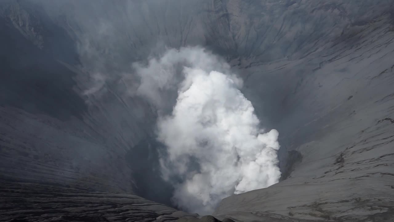 活火山，布罗默火山口和火山口。视频素材