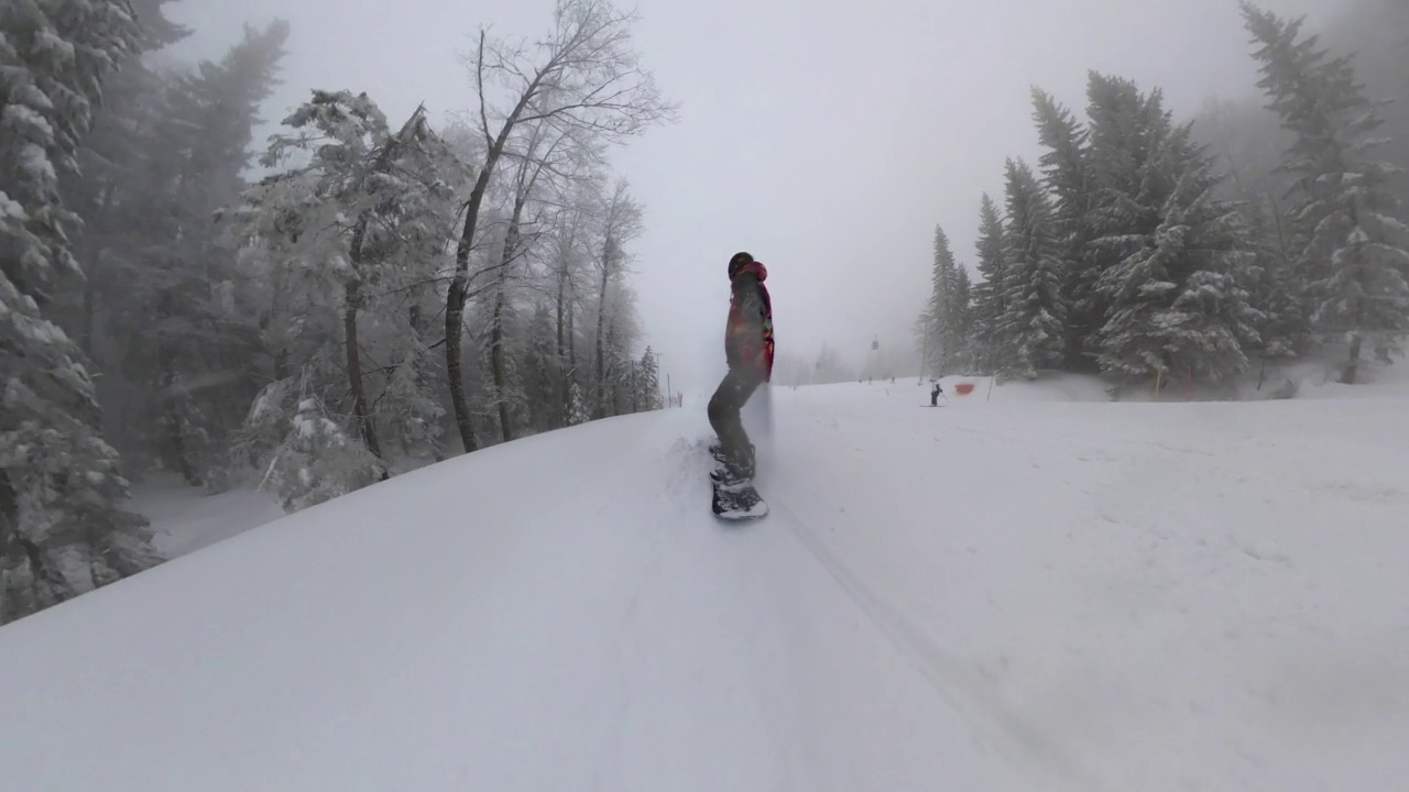 在欧洲阿尔卑斯山的山顶上滑雪视频素材