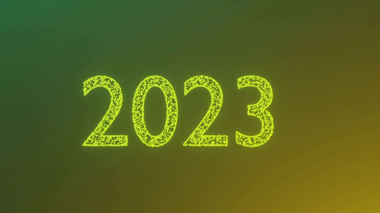 彩色未来碑文2023。新年的视频。视频素材