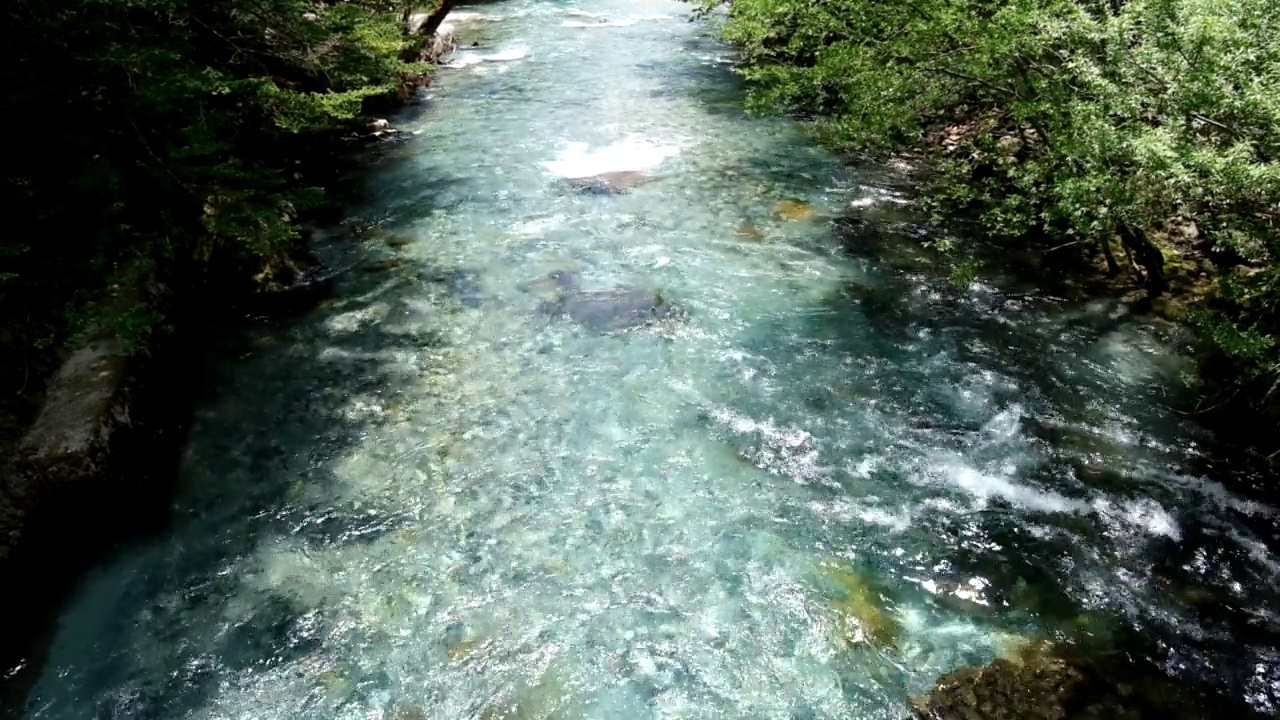 透明河流，上高池，阿祖萨河视频素材