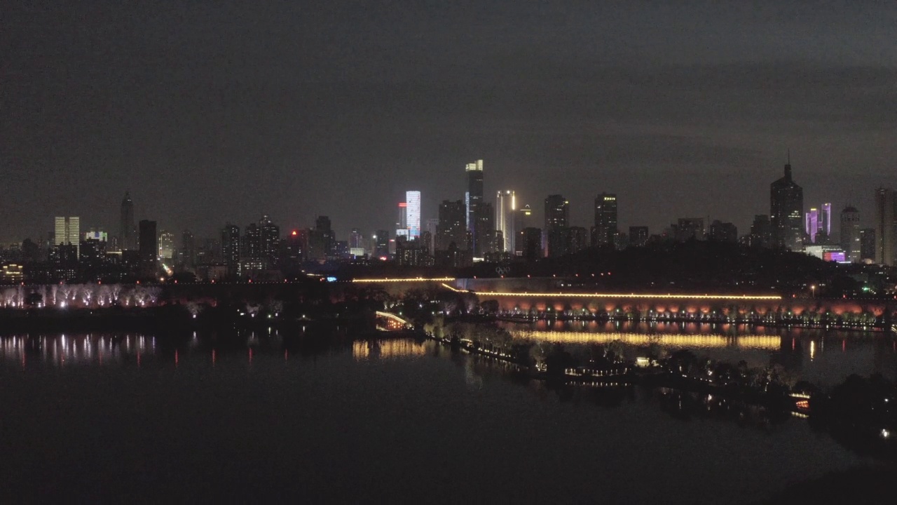 夜景湖畔视频素材