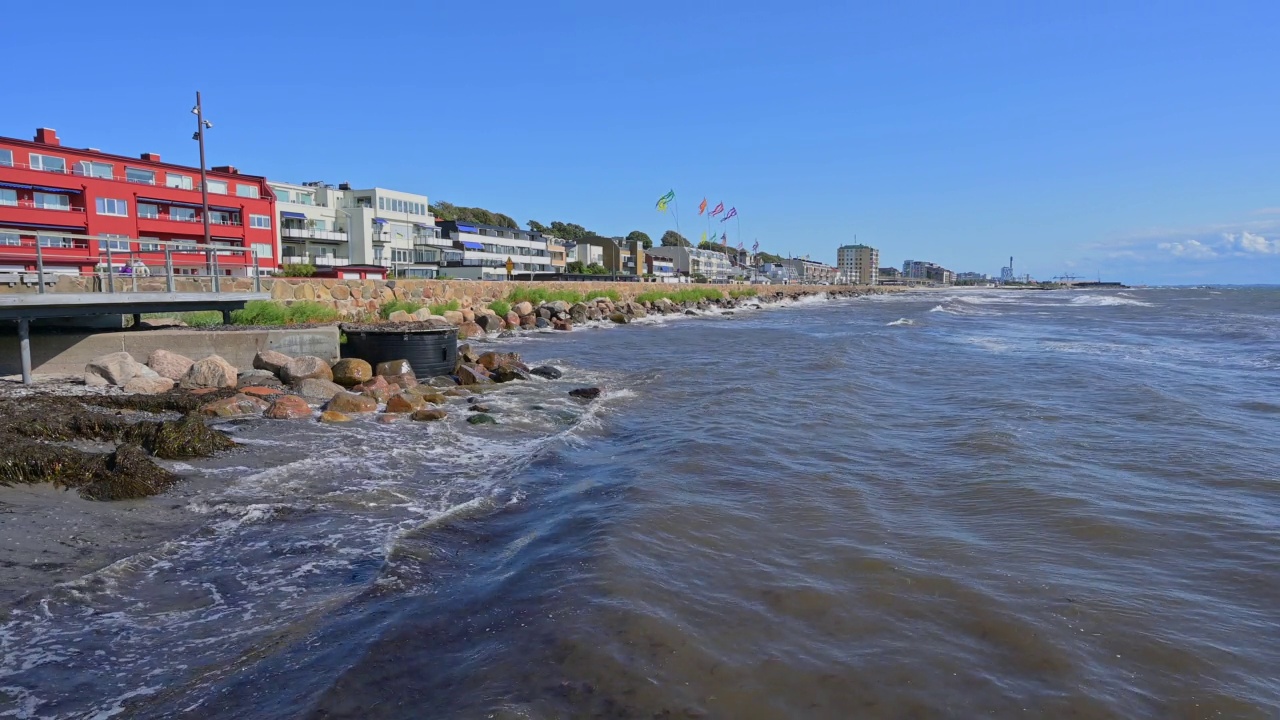 海旁，赫尔辛堡，Öresund，波罗的海，斯肯，瑞典视频素材