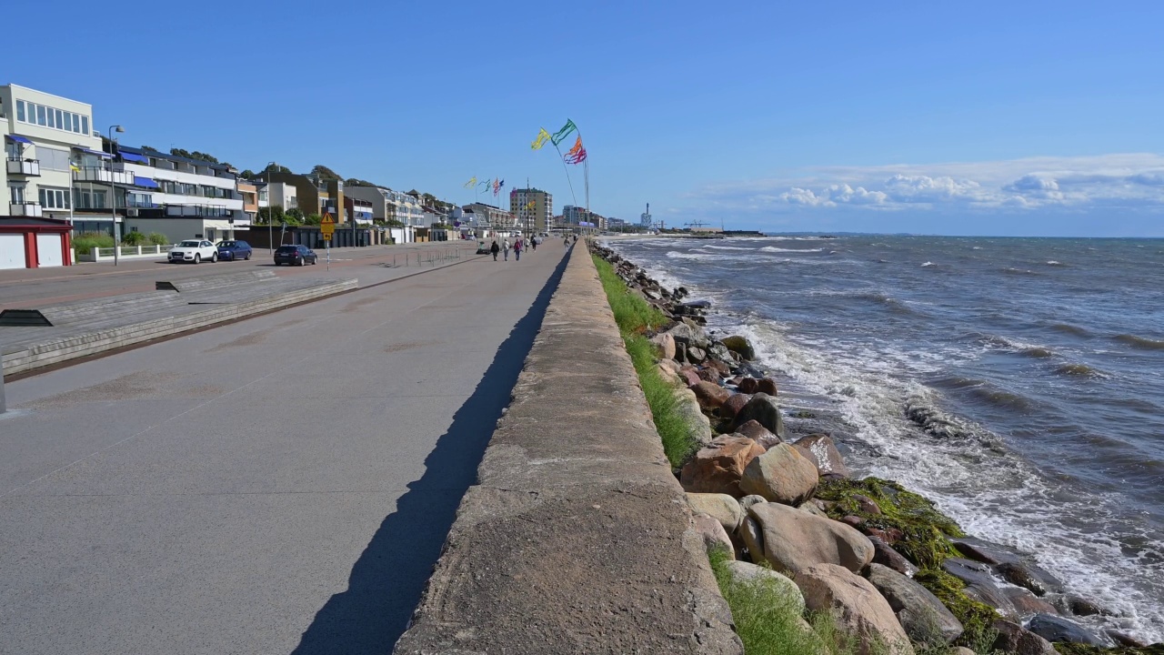 海旁，赫尔辛堡，Öresund，波罗的海，斯肯，瑞典视频素材