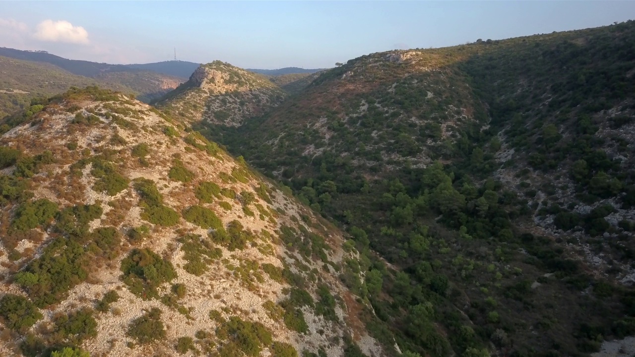 Wadi Oranit和海法的天际线，以色列视频素材