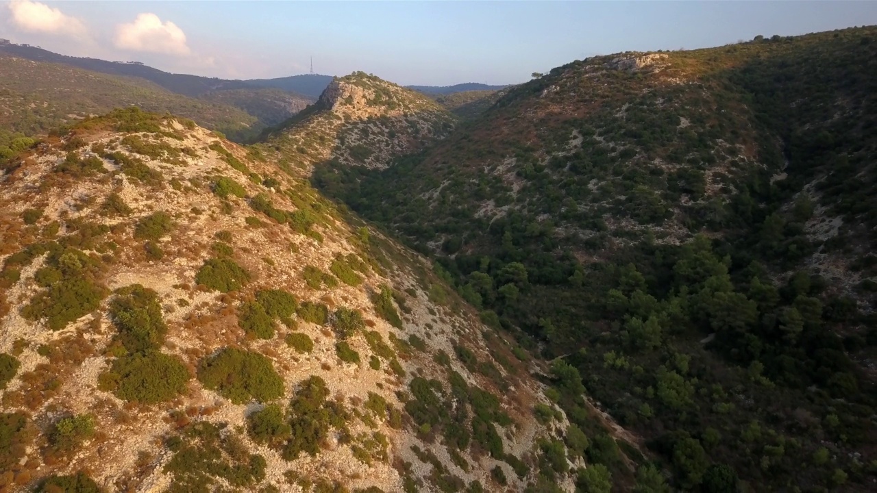 Wadi Oranit和海法的天际线，以色列视频素材