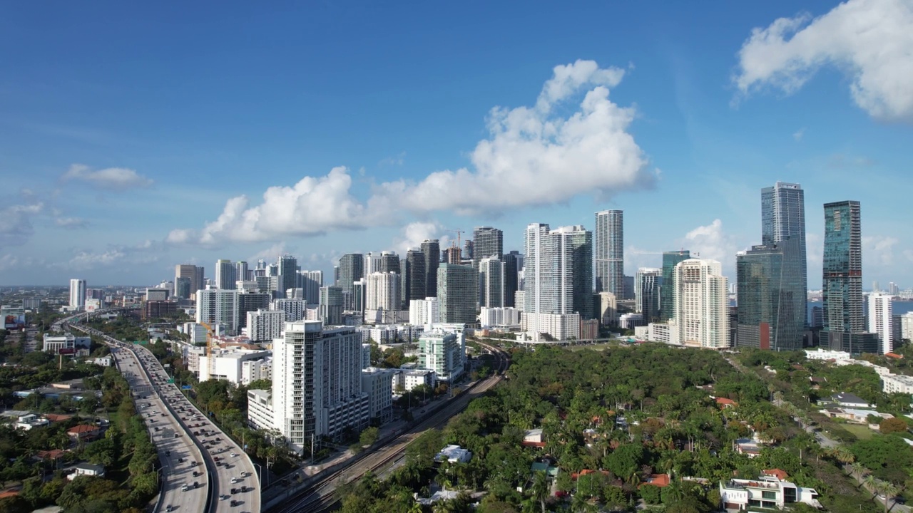 迈阿密市中心的鸟瞰图视频素材